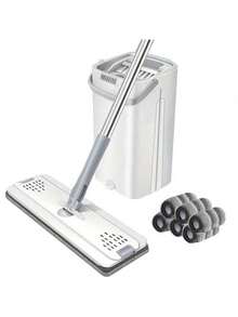 1 Set Mop Bucket Cleaning Kit, Includes Mop And Bucket With Replaceable Mop Pads, Self-Cleaning Mop, Wet & Dry Mop, Multi-Function Bucket, Suitable For Tile, Marble, Hardwood, Concrete Floor Cleaning, Reusable Mop Pads, Cleaning Tools - Multicolor - View 13