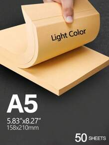 50pcs A4 Dark Kraft Paper Sheets, 200gsm, 8.3x11.7 Inches - Perfect For DIY Crafts, Invitations & Card Making,School Supplies,Back To School