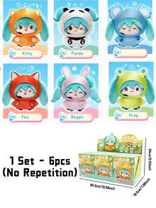 雨天毛绒盲盒：6款可爱动物连帽毛绒玩具（兔子、狐狸、熊猫、考拉、青蛙、小猫），毛绒玩具钥匙扣，完美装饰包包。这些可爱的动物连帽玩具采用优质毛绒面料制成，是动漫和毛绒玩具爱好者的完美收藏惊喜。它们也是馈赠亲朋好友的理想礼物，可作为桌面装饰，或为日常配饰增添一丝可爱气息。 - 彩色 - 查看 13