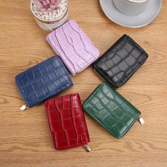 新款多色可选卡夹带拉链和多个卡槽女士钱包迷你钱包钱包秋季卡包钱包秋季