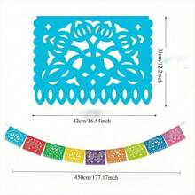 1pc/3pcs Mexican Flag Plastic Pennant Banners, Total Length 4.5m, Pennant Size Approx. 7.87" X 5.24". Mexican Themed Party Decorations, Suitable For Indoor And Outdoor Use, Ideal For May 5th - 1PC Mexican Birds Banner - View 3