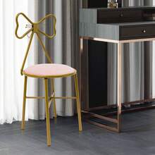 SENDERPICK Modern Pink Butterfly-Shaped Vanity Chair, Dining Chair, Makeup Chair, Butterfly Backrest Chair, 78cm Simple Metal Dressing Table Makeup Chair With Stool Velvet Chair - Màu Hồng baby - Xem 9