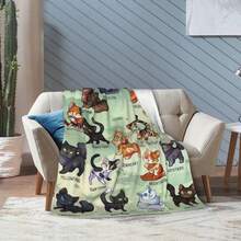 Warrior Cat Blanket - Ultra Soft Flannel Blanket, Includes 12 Varieties (Dark Stripes, Lion Heart, Storm Fire, Etc.) - Comfortable Sofa, Bed, Office, Travel Blanket - Perfect Gift For Cat Lovers - All-Season Home Decor, Cat Blanket, Office Blanket, Vivid Illustrations, Plush Material, Cat Enthusiasts, Modern Design, Durable Material, Pet Owners, Cozy Soft Flannel Blanket & Suitable For Birthday Anniversaries, Valentine's Day, Thanksgiving, Christmas, Halloween, Wedding, New Year Gifts Provide Personalized Ideal Gifts For Her, Him, Family Members, Boyfriends, Girlfriends, Fathers, Family Members, Mothers, Lovers, Daughters, Sons, Grandfathers, Grandmothers, Friends, Classmates And Pets. Sofa, Bed, Car, Bedroom, Living Room, Office, Outdoor Camping, Beach, Wall Decoration, Bedroom Decor, Halloween Blanket, Fall Decor, Fall Decorations For Home, Christmas Party Theme Blanket, Christmas Decor, Office Decoration - 彩色 - 查看 5