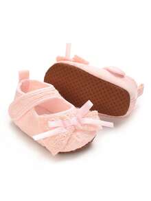 أحذية أميرة مسطحة للبنات الرضع 0-18 شهر، أحذية ناعمة وجميلة للأطفال الرضع والصغار - وردي - مشاهدة 6