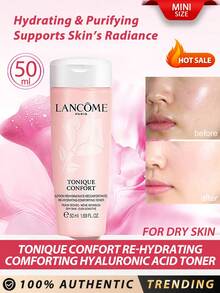 Lancôme Lancome [Mini Size] Soothing Hydrating Hyaluronic Acid Toner, 50ml / Suitable For Dry And Sensitive Skin / Moisturizing And Purifying / Long-Lasting Hydration / Lightweight Texture / Enhances Skin Radiance / This Lightweight Toner Infused With Hyaluronic Acid Can Significantly Hydrate Skin In Just 30 Minutes. The Soothing Hydrating Hyaluronic Acid Toner Helps Strengthen The Skin's Natural Moisturizing Barrier. [Random Packaging (2 Styles)] - New - 50ml - 查看 1