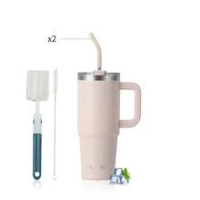1pc WATERSY Travel Mug Coffee Cup 40oz/1182ML 30OZ/891ML 20OZ/591ML Tumbler Straw Lid And Handle, Stainless Steel Double Wall Vacuum Insulated Coffee Water Bottle Thermal For Cold Hot Coffee, Suitable For School, Camping And Hiking - Multicolor - View 14