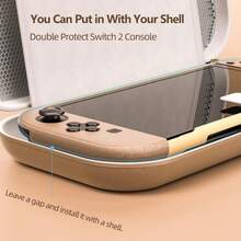 ARQ VARORA Bolsa de almacenamiento de estilo británico retro para Switch 2, Estuche rígido para Switch 2, Bolsa para consola de juegos portátil - Marrón - Ver 4