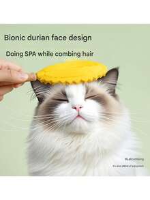 宠物榴莲按摩梳猫毛脱毛梳猫毛清洁刷梳多功能刮毛器毛刷 - 彩色 - 查看 12