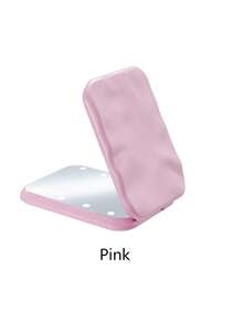 1PC Portable Led Lighted Magnifying Travel Makeup Mirror 1X/2X Magnification Folding Dual Sided Compact Handheld Illuminated Mirror For Home Tabletop Decoration, Bathroom, Dresser Vanity & Countertop Bedroom Travel Dormitory Mirror Women Gift,Graduation Season Gift