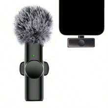 Microfono lavalier senza fili per telefono, iPad, Type-C, microfono a risvolto, plug and play, 2.4G, bassissimo ritardo, chip di riduzione del rumore integrato, durata di funzionamento per registrazione video, intervista, podcast, vlog