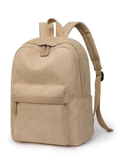 大学生背包小号灯芯绒书包轻便女生男生休闲高中大学14英寸笔记本电脑旅行包双肩背包