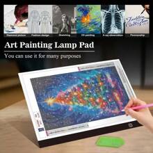 Elapoid 1 pièce Super grande planche lumineuse LED A2/A3/A4/A5 haute luminosité pour copier, planche lumineuse LED pour kit de peinture de diamant, planche lumineuse pour art de diamant, planche lumineuse à tracé alimentée par USB pour peinture, croquis, animation, avec 4 pinces, cadeau de Noël Halloween (noir, rouge, bleu, jaune disponible)