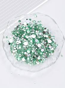 2MM-6MM, 5 Sizes Mix, 2000pcs/Pack, Non-HotFix, Multi Colors, Glue On Round Flatback Crystal Rhinestones Gems Jewelry Beads DIY Diamond Design Accessories Glitter Decal Decorations For Phone Cover,Clothes,Bag,Shoes, Handicraft Products.