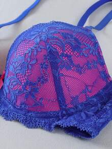 Temptuelle 1 套蕾丝性感聚拢文胸，防下垂 - 藍色 - 查看 8