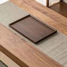 1 件木制托盘，木制茶盘，适用于咖啡馆、茶馆、餐厅、家庭使用，可容纳咖啡杯、茶杯、蛋糕、水果、寿司、饮料、牛排、披萨、甜点、面包 - 咖啡棕 - 查看 6