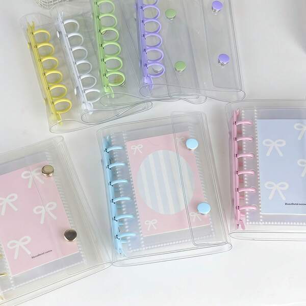 A7 Transparent Portable File Folder With Double Snap Design, Can Store Beautiful Photos, Can Be Used As Photo Album, Money Saving, Stationery, Notebook, Sticker Book, Office Supplies, School Supplies, Back To School