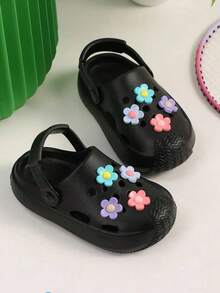 New Baby Flower Decor Cute Slip-On Comfortable EVA Two-Way Wear Children Hole Shoes Beach Sandals