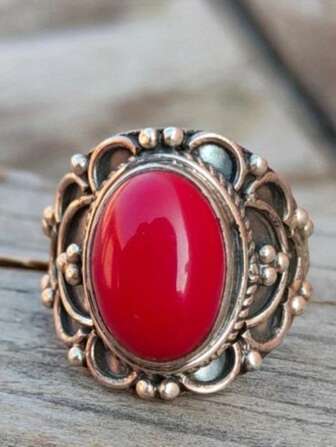 Bohemian Style Vintage Handcrafted Women's Ring, Multicolor Elegant Oval Jewelry, Beautiful Accessory Suitable For Vacation