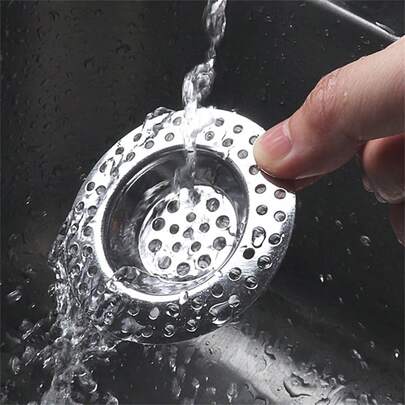 1/3个毛发收集器排水过滤器 - 厨房水槽过滤器 - 浴室浴缸排水过滤器 3英寸 - 不锈钢水槽过滤器，适用于厨房水槽和浴室 - 食物残渣、毛发收集器