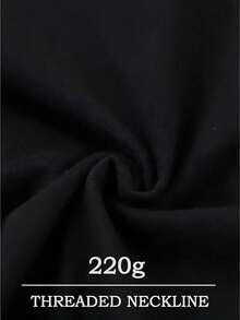 " Band Logo" Music Band - Themed Graphic Print Unisex Casual Soft Short Sleeve Pure Cotton 220gsm T - Shirt - 黑色 - 查看 4