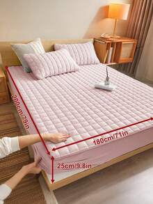 1件床笠，床上用品，床垫保护套，亲肤床垫套，卧室装饰，透气绗缝床垫垫，适用于8-15英寸床垫，房间装饰，静音床垫套，适用于卧室、客房，深口袋设计，床垫套，防尘床笠，适用于单人床、双人床、大号床、特大号床，仅包含床笠，不含枕套，床上用品礼品，可机洗，秋季家居装饰，婚礼，秋季装饰 - 彩色 - 查看 57