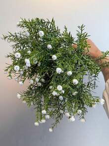 1 Bündel künstliche 7-Gabel Vollstern Griffkopf, Simulation 7-Gabel Kegel Stein Blume Griff Gras, Weiß, PE Material, künstliche Blumen, Simulation Pflanzen, für Outdoor-Veranstaltungen, Feiertage, Geburtstage, Hochzeiten, Partydekoration, Terrasse, Eingang, Esszimmer, Wohnzimmer, Schlafzimmer, Garten Dekoration, Heimdekoration - Grün - Übersicht 6