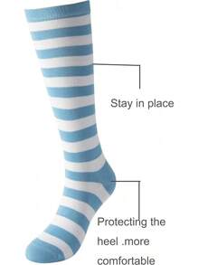 Knee High Socks Stripes Girls Cotton Calf Athletic Tube Socks,SOCKS