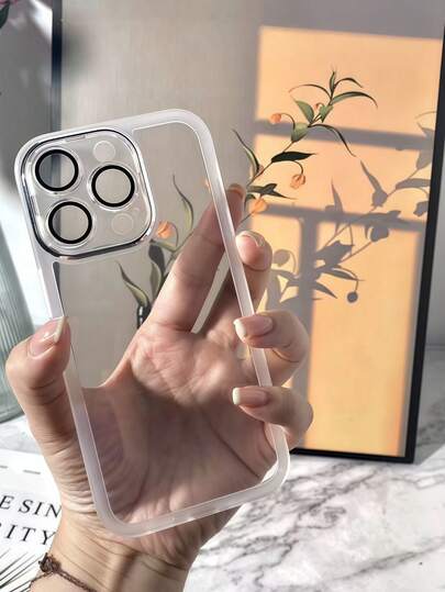 Premium Quality Apple Case With Built-In Ultra-Clear Glass Lens Film, Metal Lens Ring, Transparent Black/Blue/Pink/Purple Silicone Minimalist Cute Full-Body Shockproof Glossy Phone Case Compatible With IPhone 15/15 Pro Max/15 Pro/15 Plus/11/12/13/14/16 Pro Max/XS/XR/11 Pro/11 Pro Max/12 Pro/12 Pro Max/13 Pro/13 Pro Max/7 Plus/14 Pro/14 Pro Max/14 Plus/16 Pro/16 Plus/7 Plus/8 Plus/8/SE2