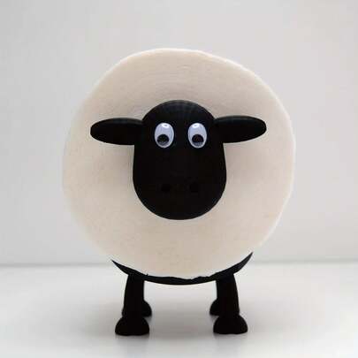 Cute Lamb Bathroom Paper Towel Holder - Self-Standing Toilet Paper Organizer With Expressive Eyes, No Installation Required, Black And White Decor Suitable For Bathroom, Kitchen Or Farmhouse Style - Perfect Gift For Home Decor, Bathroom Decor And Accessories, Fun Design, Sturdy Structure, Decorative Accessory
