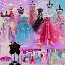 Fashion Designer Kit For Girls With 6 Mannequins - Arts And Crafts Kit- Sewing Kit For Girls Doll Accessories DIY Set Creativity DIY Arts & Crafts Toys With Mannequins Gift For 6-8 8-12 Year Old-Gifts For Teen Christmas Girls - Multicolor - View 2