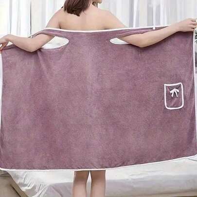 Conjunto de roupão feminino de fleece coral super macio com bolso com laço e toalha - roupão grosso e absorvente, ideal para spa, momentos de lazer, piscina, uso confortável em casa, também um presente perfeito para noivas, mães, universitárias, Dia dos Namorados e Dia das Mães.