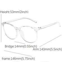 Oversized Oval Frame Transparent Lens Glasses, Women's Anti-Fatigue Computer Gaming Glasses - Multicolor - View 7