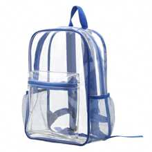 1 robuster, transparenter PVC Mehrzweck-Rucksack, Reise-/Wanderrucksack, Sport-/Freizeittasche, Perspektivrucksack, PVC-Rucksack mit verstellbarem Gurt, wasserdichte klare Umhängetasche, lässiger Stil für Outdoor-Sport und Reisekomfort