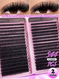 544/640PCS Clusters D Curl Fake Eyelashes High Capacity Suit For Thick Fluffy, Natural Look Eyes Makeup Beauty, DIY At Home Large Capacity Individual Eyelashes Book For Beginner Friendly, Starter, Makeup Artist, Soft And Long Lasting False Lashes, Diy Fox/Cat Eyes Makeup Segmented Lashes Extensions, Eyes Lashes Book Portable For Travel, Suit For Stage, Wedding, Outdoor, Daily Work, Music Party Using (80D100D/50D60D/30D40D/10D20D) Lash Clusters, Eyelash Clusters, Individual Eyelashes, Lashes, Fake Lashes