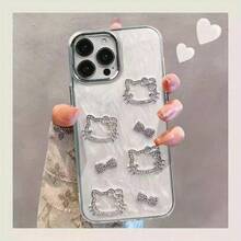 Sanrio New Love KT Cat Holder Precision Shell Pattern Suitable For IPhone 14/15 Cases, 11, 12, 12 Pro, 12 PM, 13, 13 Pro Max, 14, 14 Pro, 14 Plus, 15, 15 Pro, 15 Plus, 16, 16 Pro, 16 Plus Phone Case