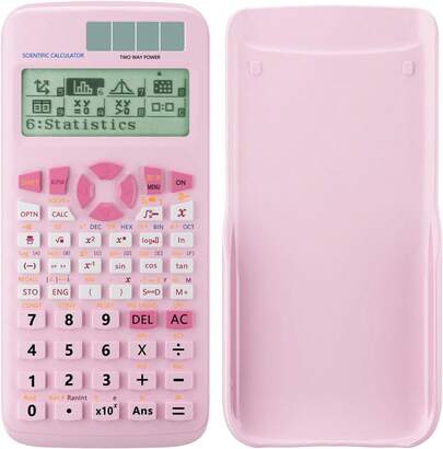 Scientific Calculators,Rudnia Pink Solar Calculators With 4-Line Display,10+2 Digits And 552 Function Calculator,School Supplies For Middle High School And College Students (Pink)