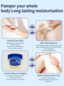 Vaseline 1瓶100毫升经典多用途凡士林原味润肤膏，100%纯天然三重精炼无香精低敏配方，适合全家敏感肌肤使用