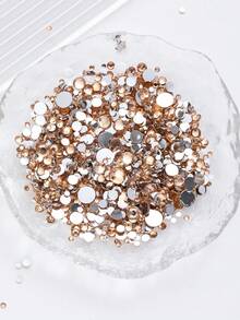 2MM-6MM, 5 Sizes Mix, 2000pcs/Pack, Non-HotFix, Multi Colors, Glue On Round Flatback Crystal Rhinestones Gems Jewelry Beads DIY Diamond Design Accessories Glitter Decal Decorations For Phone Cover,Clothes,Bag,Shoes, Handicraft Products.