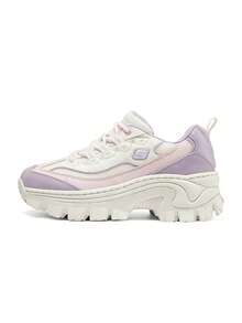 Zapatos deportivos de moda casual SKECHERS, con suela gruesa y plataforma retro, adecuados para estudiantes, regalos de cumpleaños, traslados de empleados, senderismo, actividades al aire libre, tenis gruesos 177233 - Morado - Ver 3