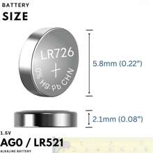 AG0 SR63 LR69 LR521 379A 1.5V 碱性纽扣电池 – SR521SW D379 379 替换电池 | 手表玩具遥控钥匙扣计算器小型电子产品