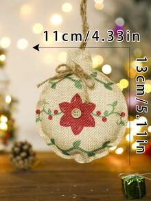 1pc Christmas Linen Pendant, Christmas Tree, Christmas Stocking, Ball, Five-Pointed Star Shape, Suitable For Christmas Party Decoration, Christmas Tree Hangings, Indoor Hangings For Living Room Bedroom Room Decoration Home Decor Christmas Decorations