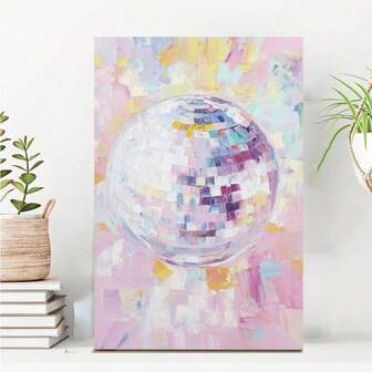 1pc Beautiful Disco Ball Canvas Painting Wall Art Oil Painting Poster Print Artwork Picture For Bedroom Room Decor No Frame
