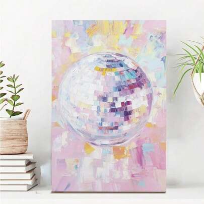 1pc Beautiful Disco Ball Canvas Painting Wall Art Oil Painting Poster Print Artwork Picture For Bedroom Room Decor No Frame