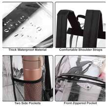 1 robuster, transparenter PVC Mehrzweck-Rucksack, Reise-/Wanderrucksack, Sport-/Freizeittasche, Perspektivrucksack, PVC-Rucksack mit verstellbarem Gurt, wasserdichte klare Umhängetasche, lässiger Stil für Outdoor-Sport und Reisekomfort