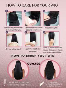 Straight Wig With Bangs Human Hair Glueless Machine-Made Wig 200% Density Pre-Plucked Natural Hairline & Breathable Cap For Women Lightweight & Beginner-Friendly No Glue Need Wig For Daily, Party & Work - Natural & Black - View 12