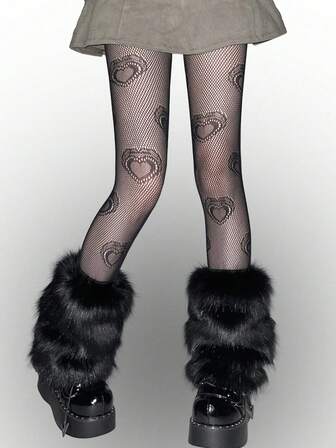 女士毛绒暖腿套 - 人造毛皮毛绒暖腿套 女士毛绒靴套，温暖毛绒靴袖靴套 派对服装暖腿套，秋冬季