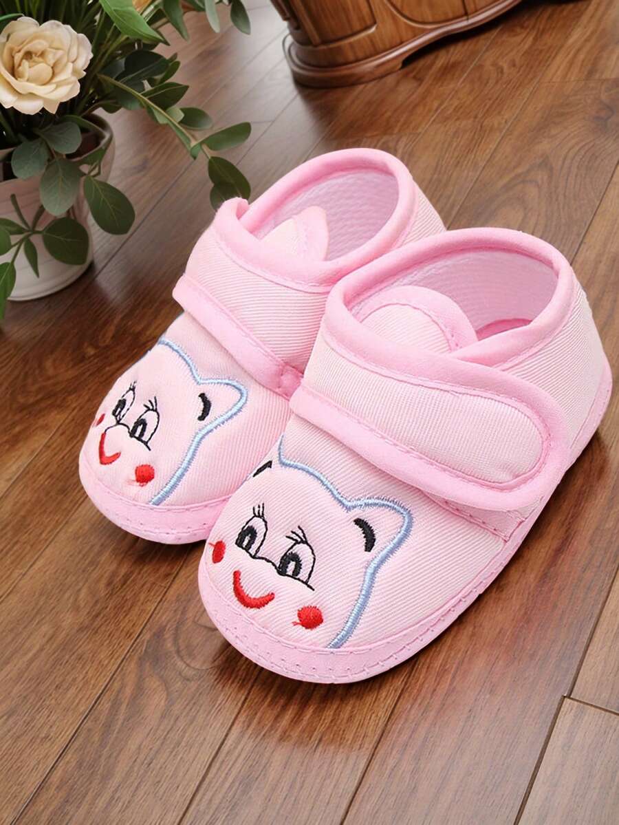 Par de zapatos y calcetines para recién nacidos niños y niñas, con diseño lindo de gato bordado, antideslizantes, suaves y adorables para primeros pasos