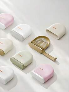 Contenitore portatile e invisibile per apparecchi ortodontici, retainer per denti sigillati, scatola per conservazione di apparecchi ortodontici (senza spazzola per la pulizia), contenitore per apparecchi dentali, scatola per conservare bracket, senza batterie richieste, design compatto, adatto per uso domestico e da viaggio