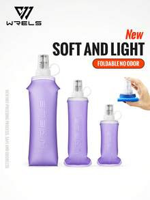 WRELS 1 件 150/250/500ML 可折叠马拉松运动水瓶,无味热压冷水瓶 - 彩色 - 查看 9