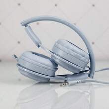 1/3/5pz Auriculares sobreaudífonos con cable, graves potentes, plegables, color pastel macarón, ideal como regalo de fiestas, auriculares con cable plegables para juegos, aislamiento de ruido, larga duración de batería, auriculares para estudiantes. - Negro - Ver 4